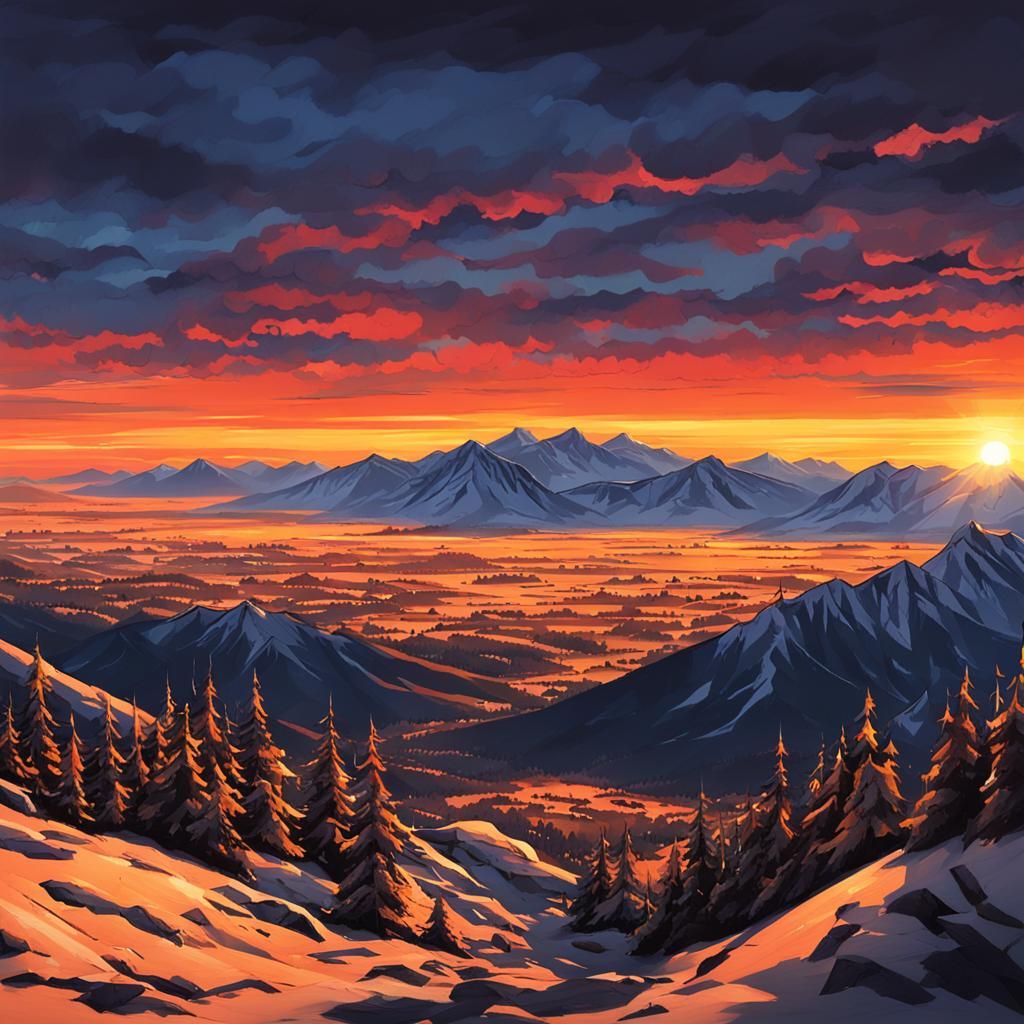Sunset from the top of the mountains