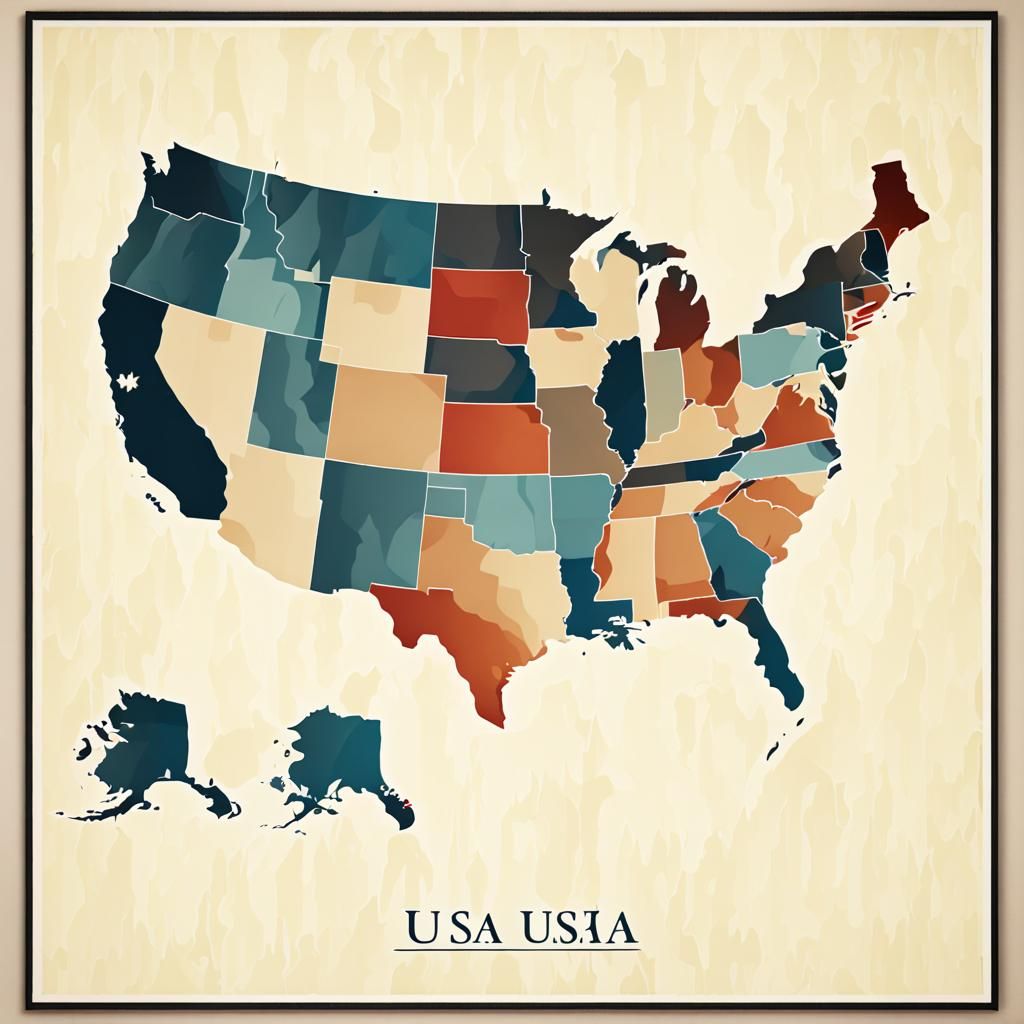 USA country minimalist map