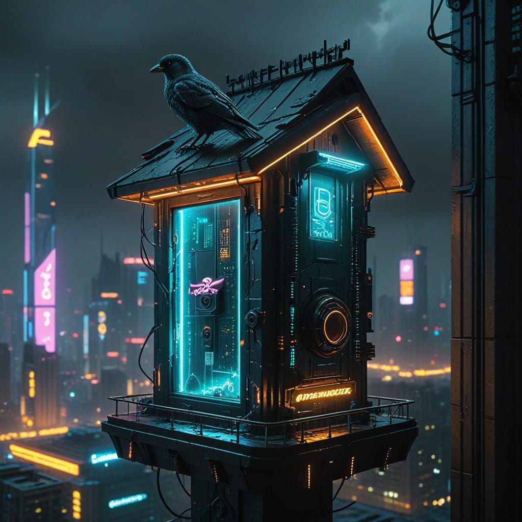 Cyberpunk Birdhouse   by @Miriam Wolfdaughter