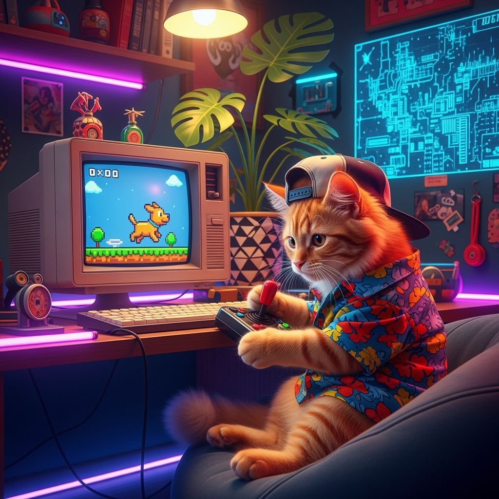Gamer cat 2000  by @Buenaventura