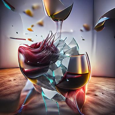 Shattering Glass of Wine