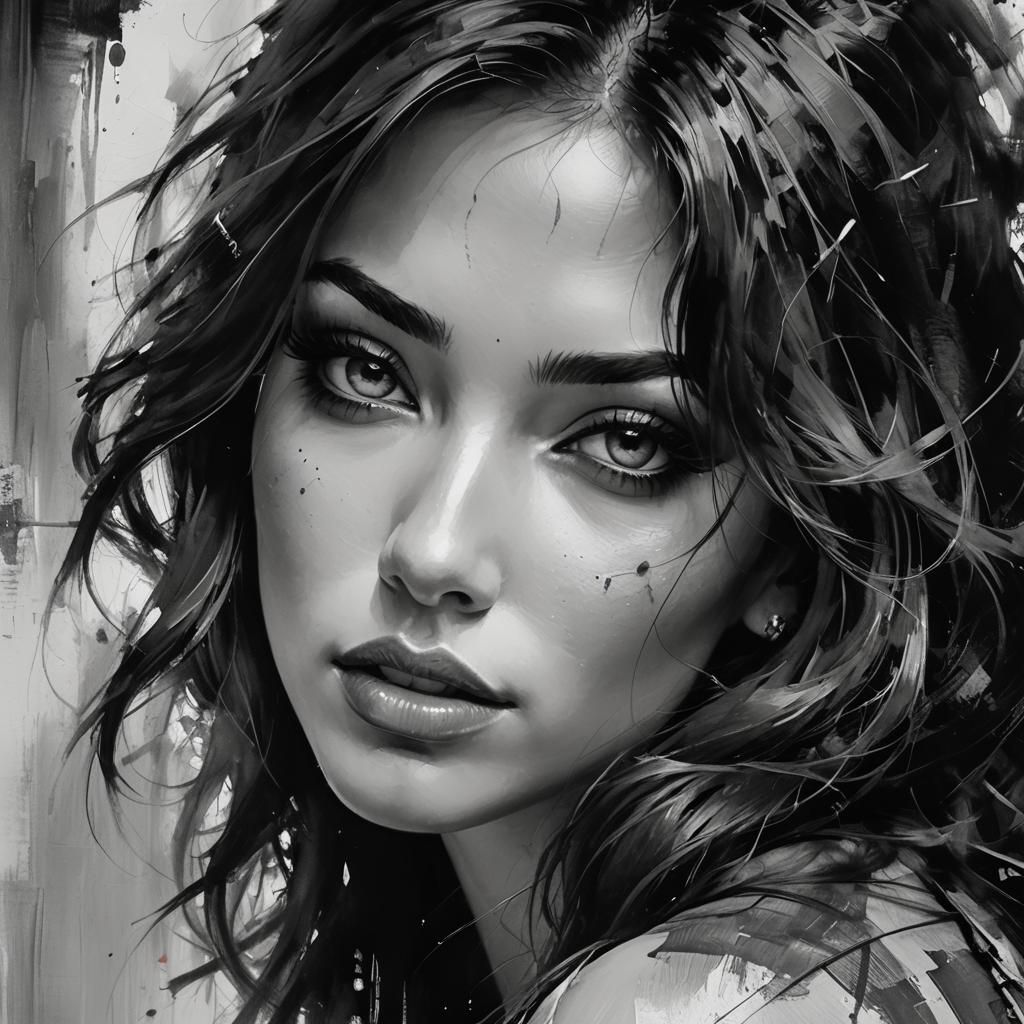 black and white