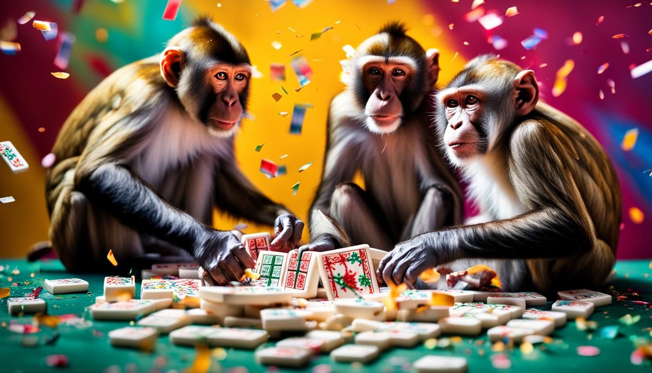Monkeys playing Mah Jong
