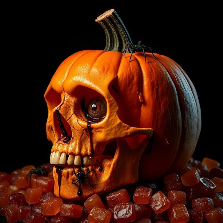 A terrifying Halloween pumpkin,