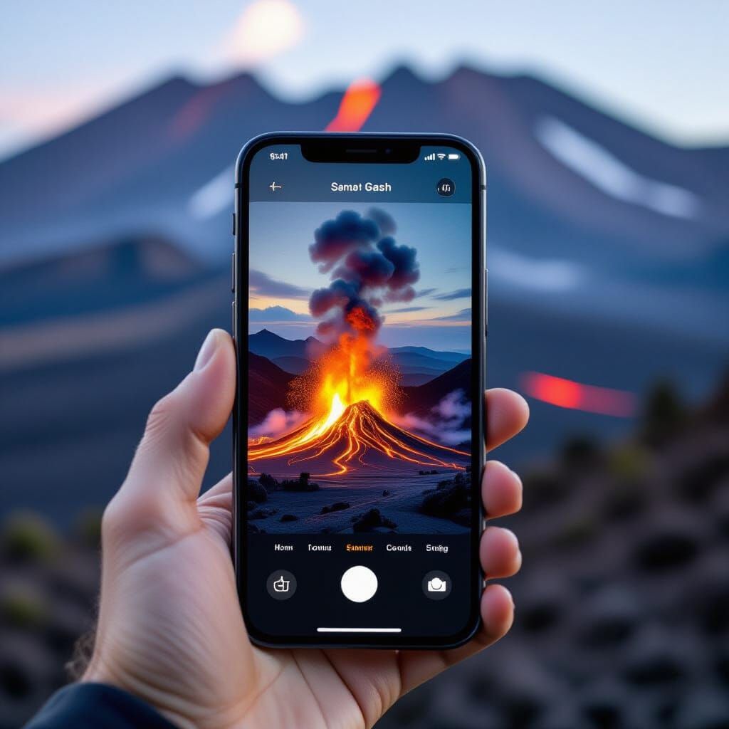 Volcano Erupts From Smartphone