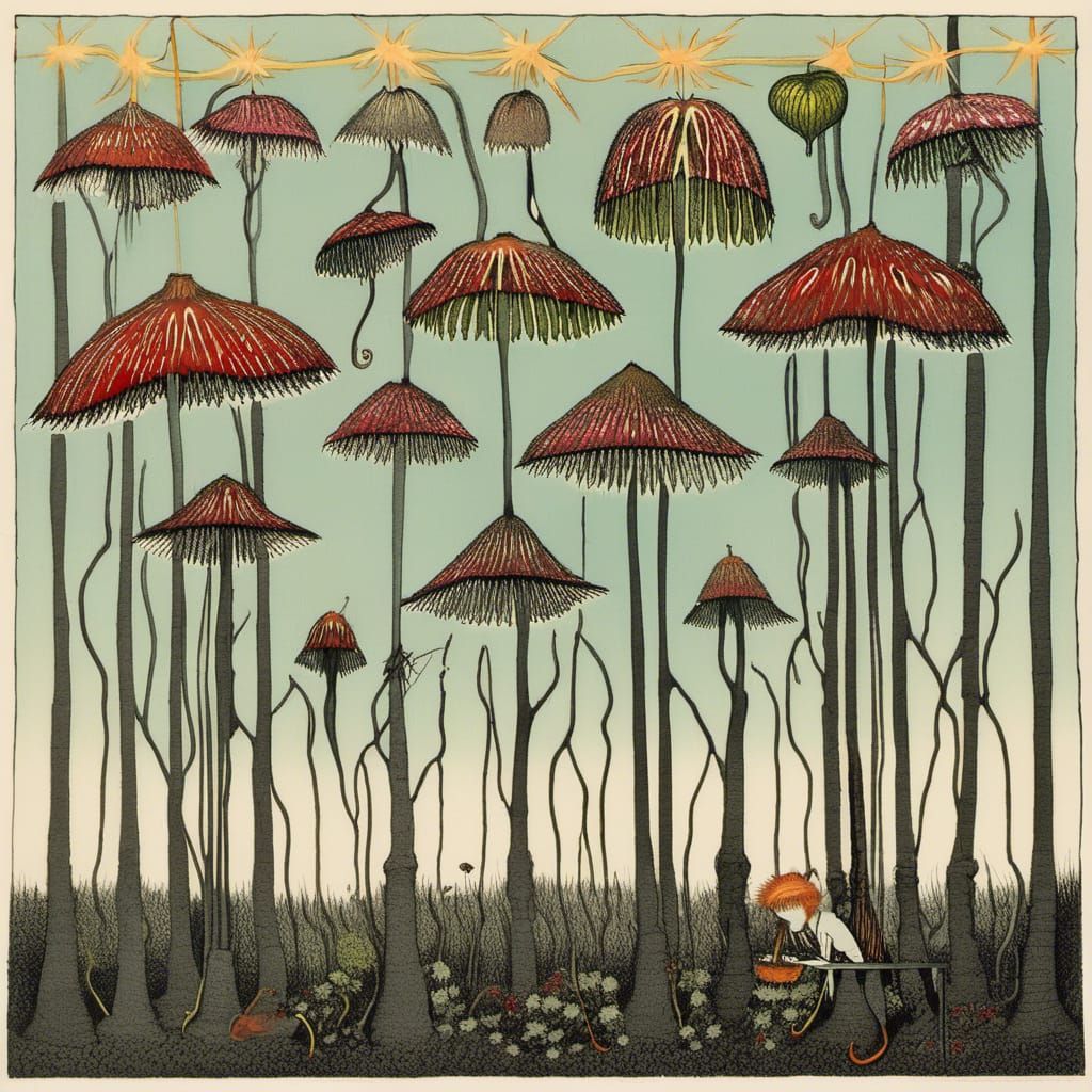 Carnivorous Plant Lure in Gorey-Burton Style