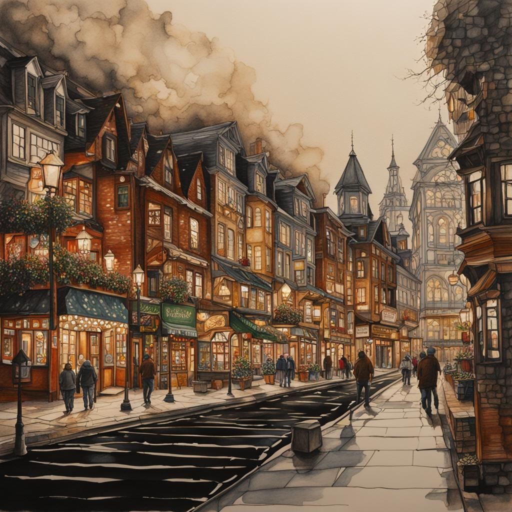 Scarborough Fair: Intricate Ink Drawing Masterpiece
