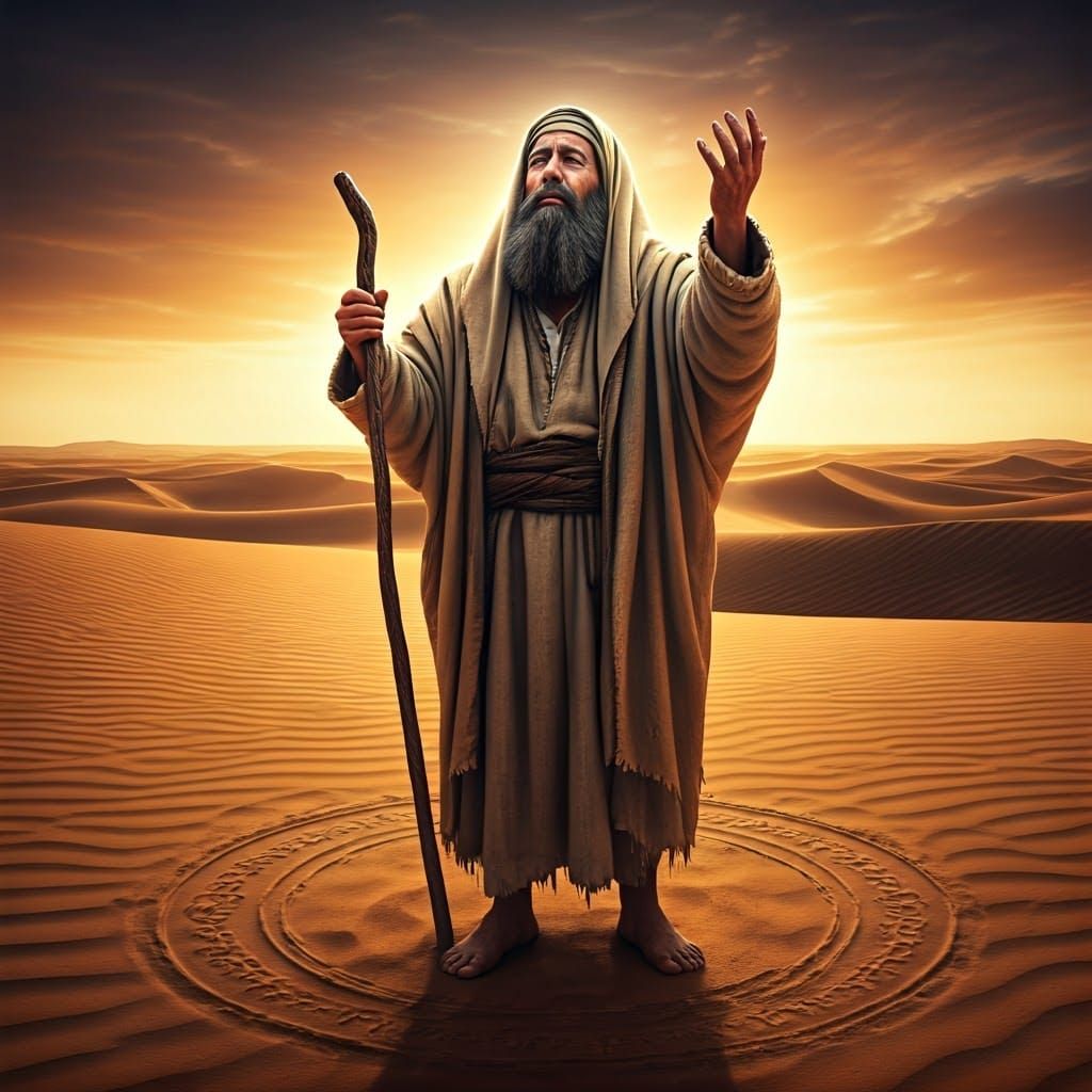 Desert Sage in Ecstatic Prayer, Inspired by Islamic and Fant...