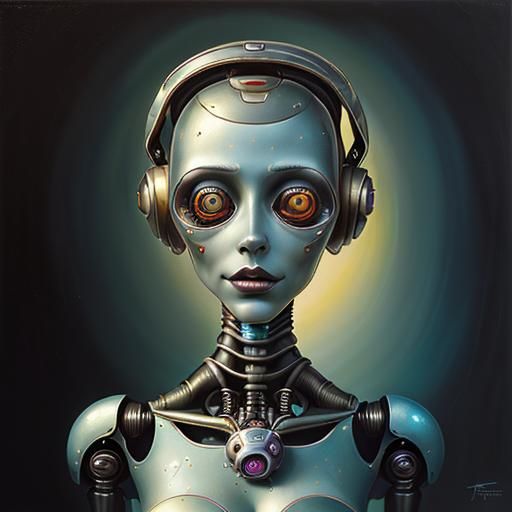 Cyborg robot woman