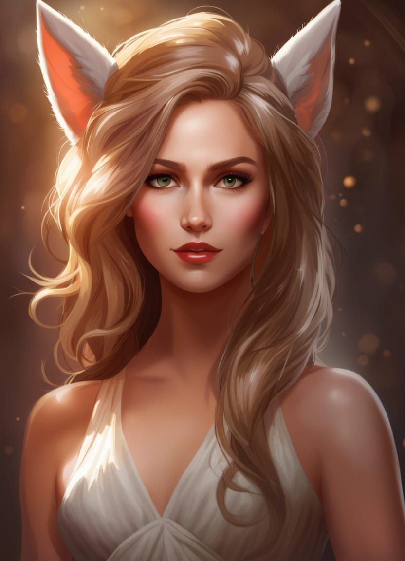 Design fantasy movie poster: Woman transformed into stunning bunny ...