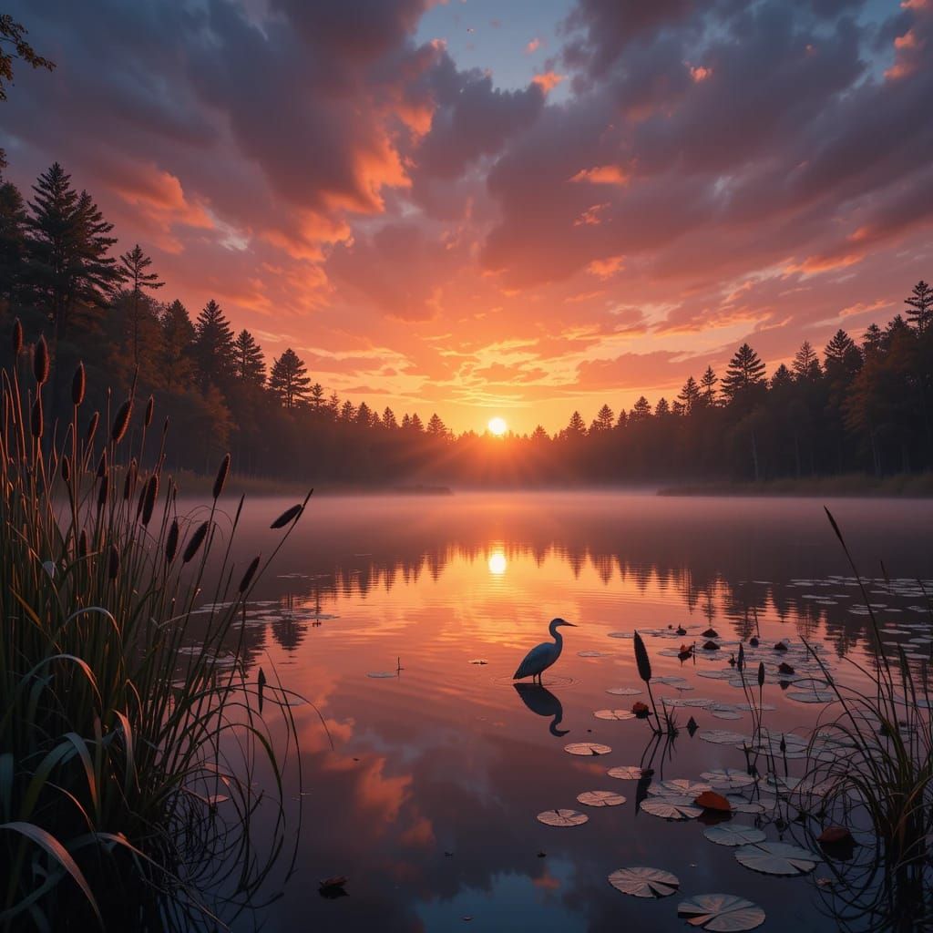 Sunset on the Pond I