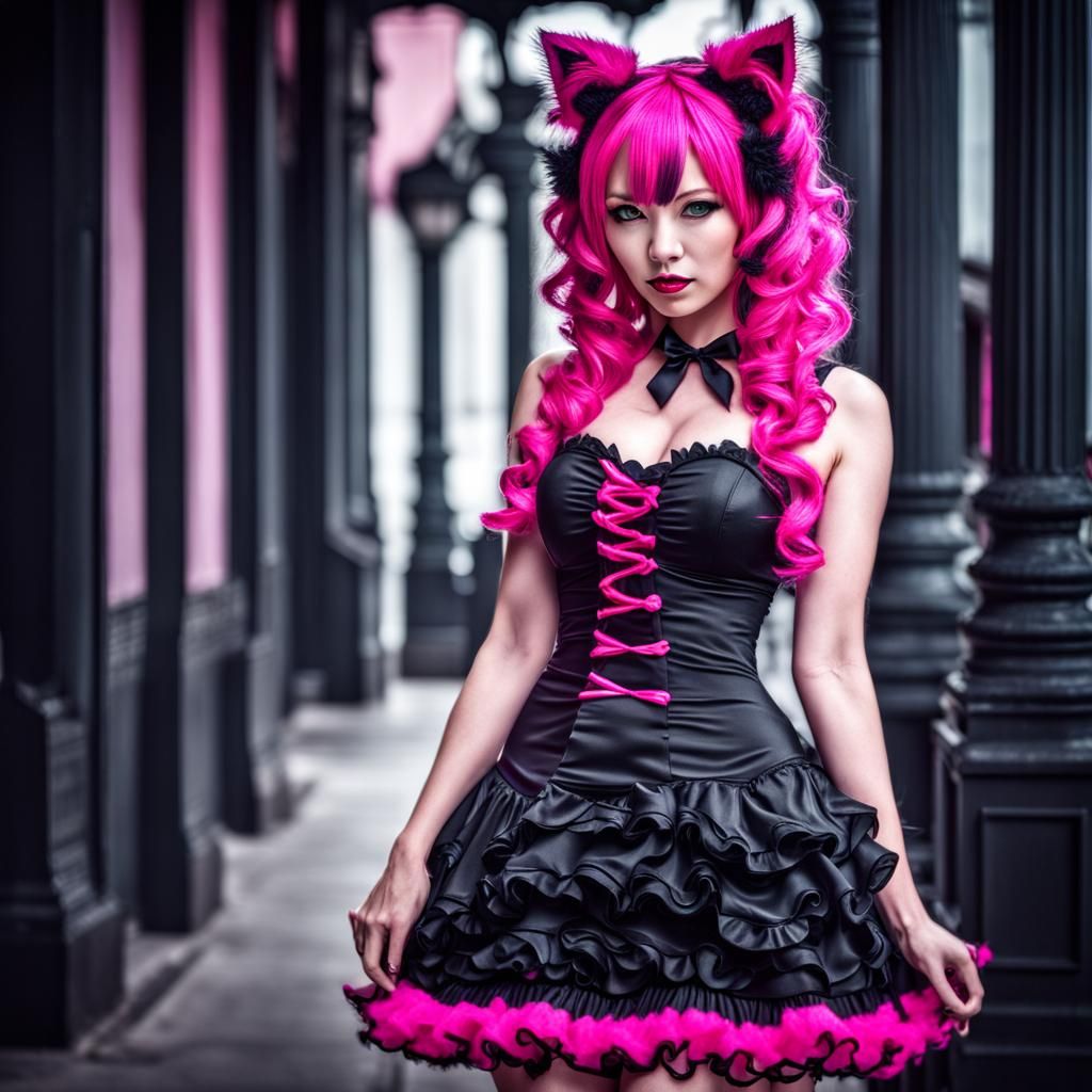 Hot pink cat ears