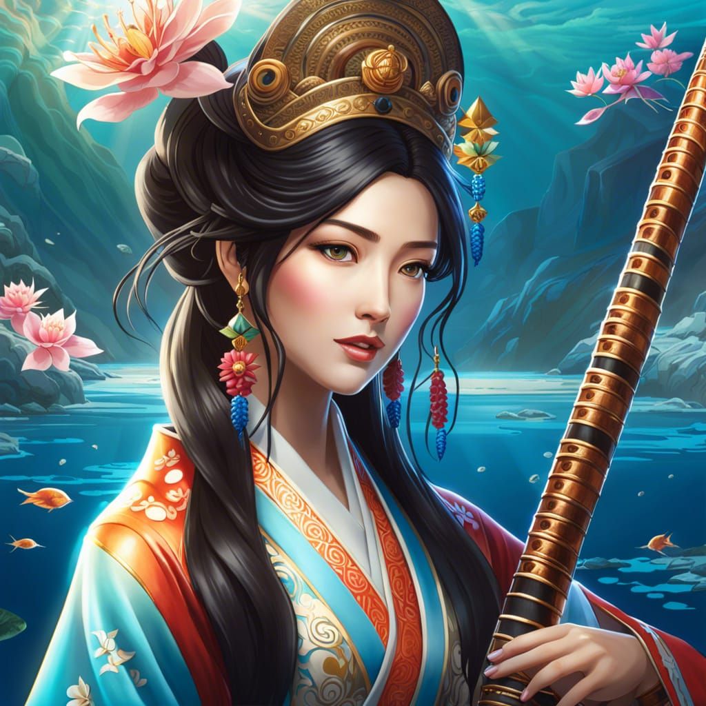 Benzaiten: Lady of Lake Biwa - AI Generated Artwork - NightCafe Creator