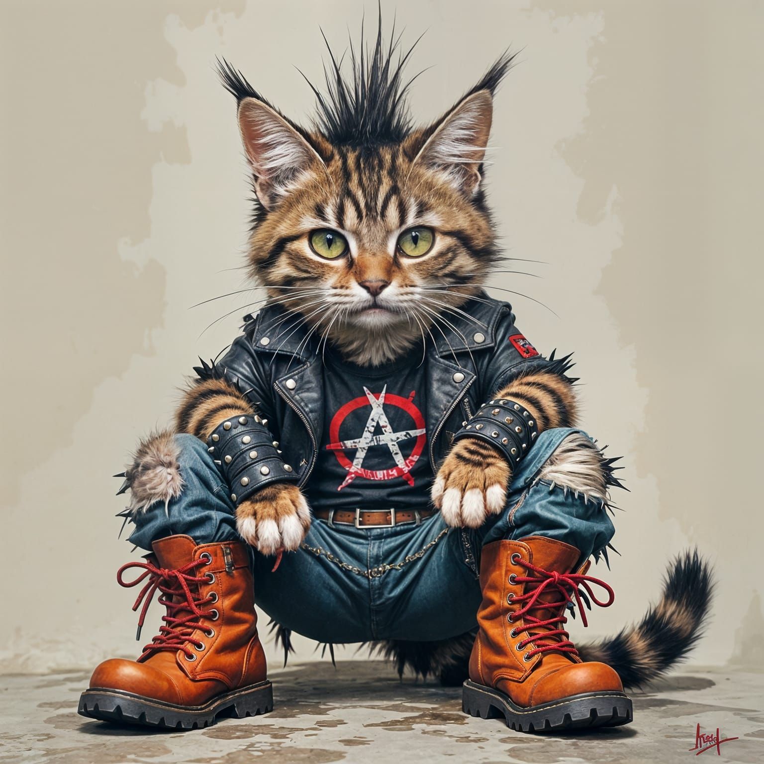 Anarchy Paws, The punk cat  by @TheAbbott 