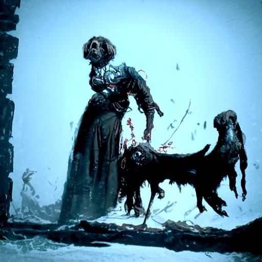 brown lady slices dog in half
