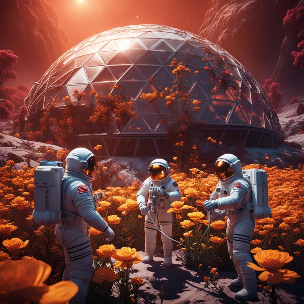 Flowers on the Moon AI Generated Artwork NightCafe Creator