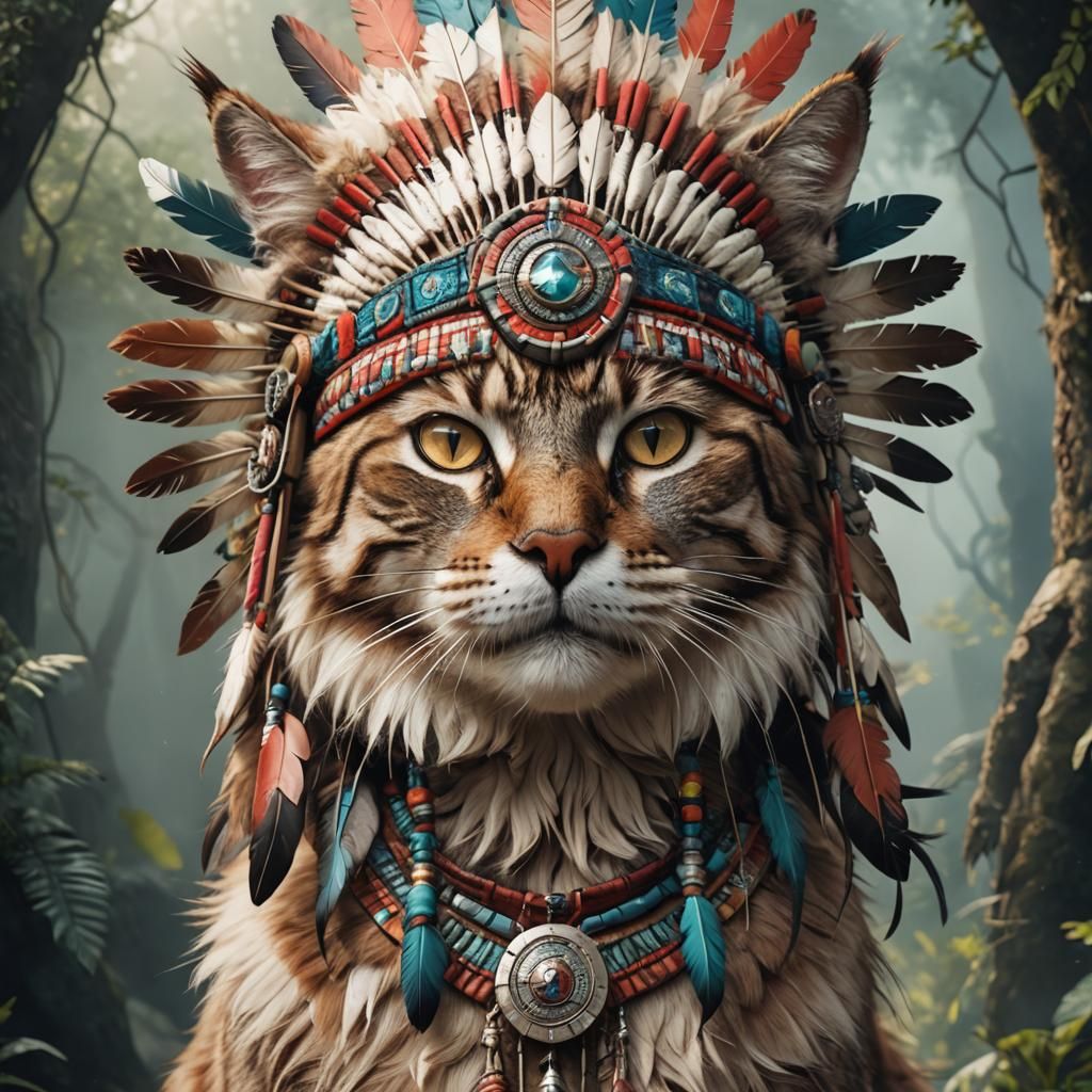 Native American Cat  by @danielmaster87