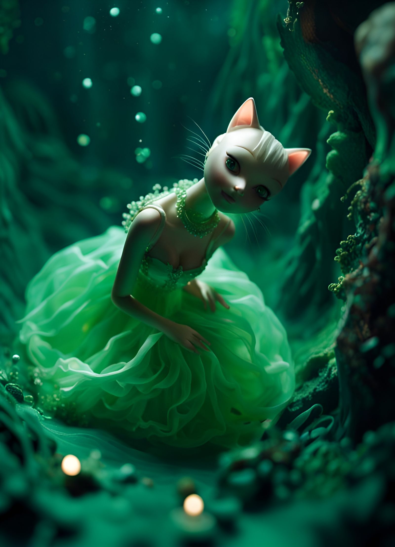 Underwater Barbie Cat - AI Generated Artwork - NightCafe Creator