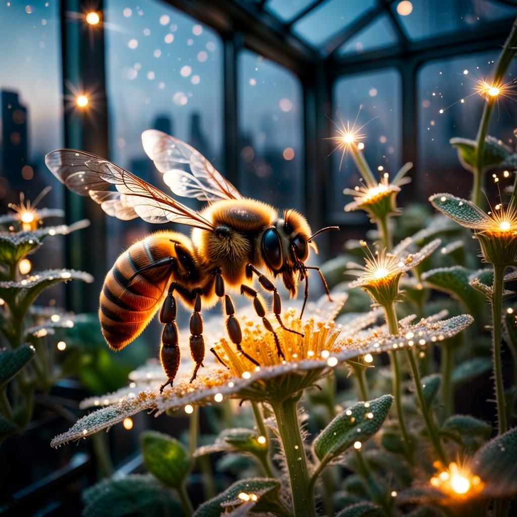 Magical urban honeybee  by @ArtByAj
