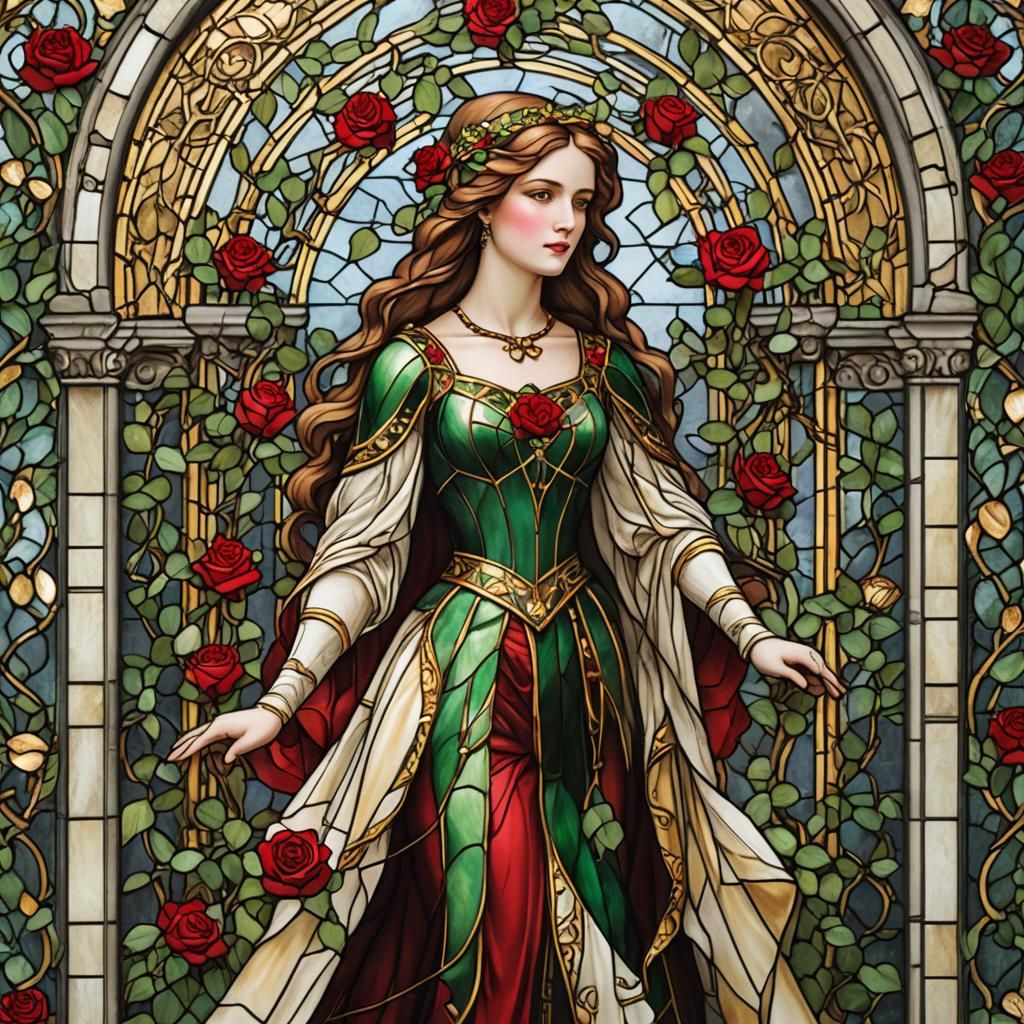 Stained glass window.