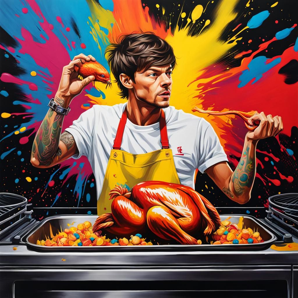 Angry Louis Tomlinson throws chicken in the oven