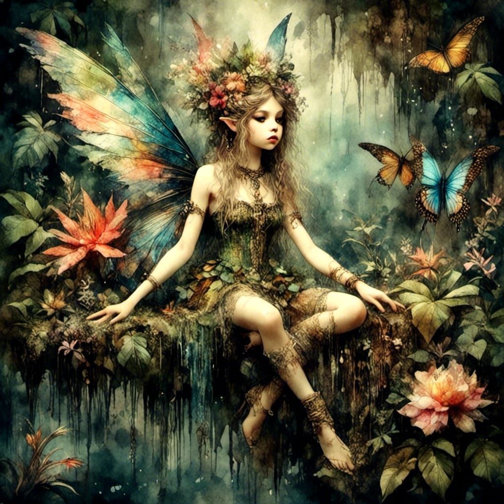 Lora testing 
<lora:Pixie Cute:1.0> <lora:Antique Watercolor:1.0> beautiful stunning pixie in a tropical rainforest magical mystical enchanting 
