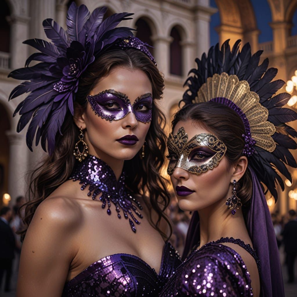 Elegant Woman in Baroque-Inspired Piazza San Marco