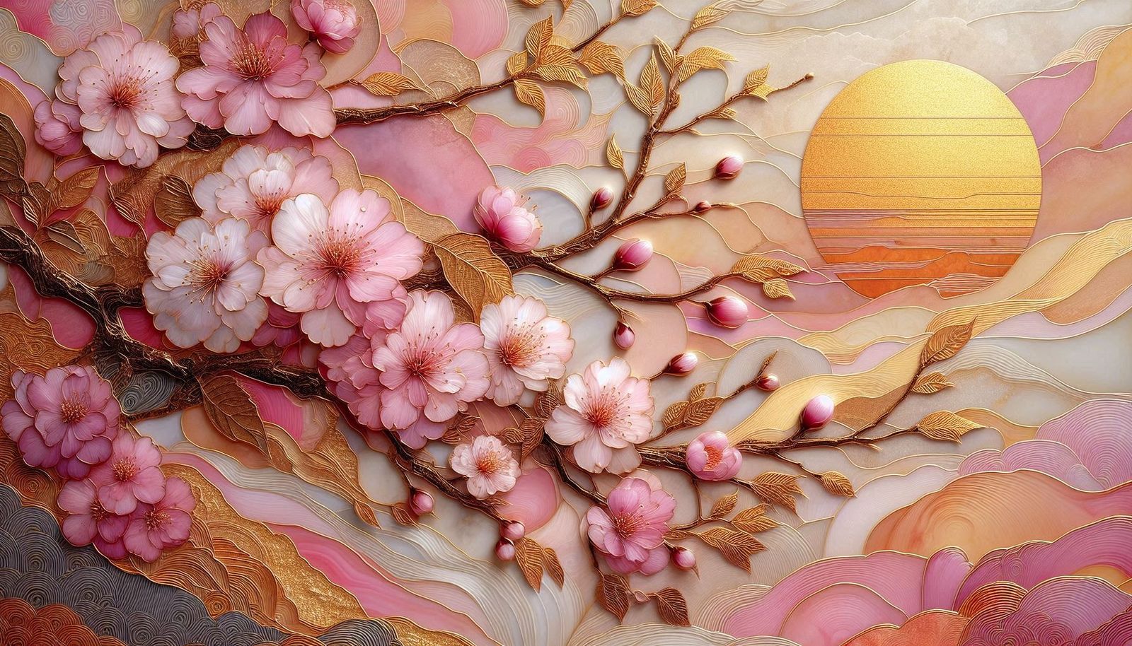 Sakura Blossoms  & Golden Sunset