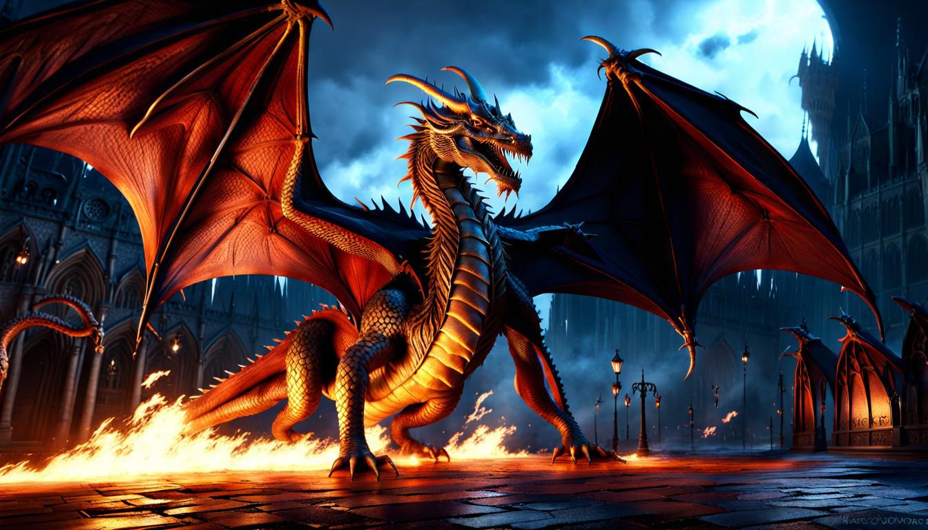 Fiery Dragon - AI Generated Artwork - NightCafe Creator