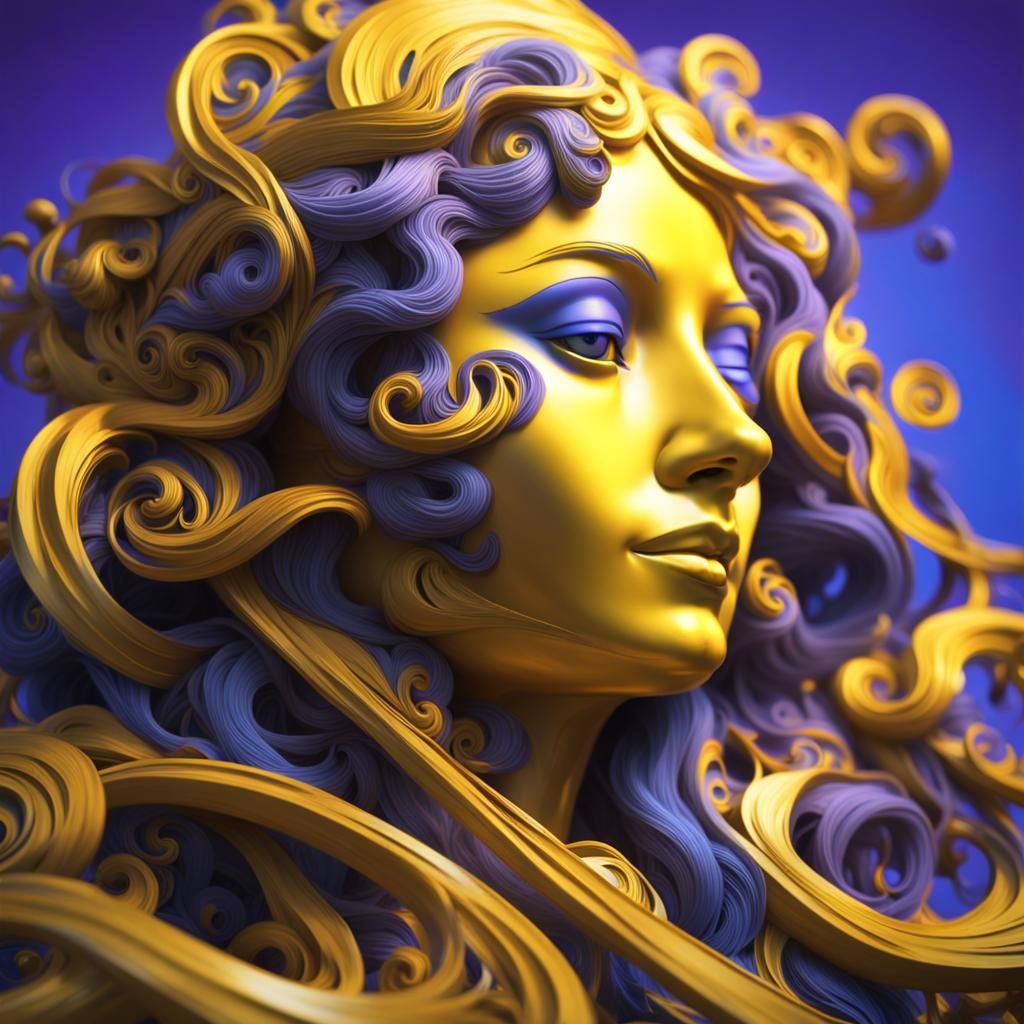 Medusa Gustav Klimt Kandinsky Miro Tim Burton analogous colors orange and teal split-complementary colors tetradic colors yellow and blueMed...