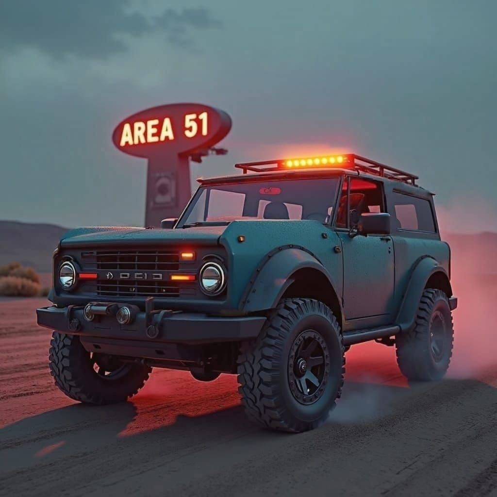 Area 51 blue 2023 ford bronco 4 door