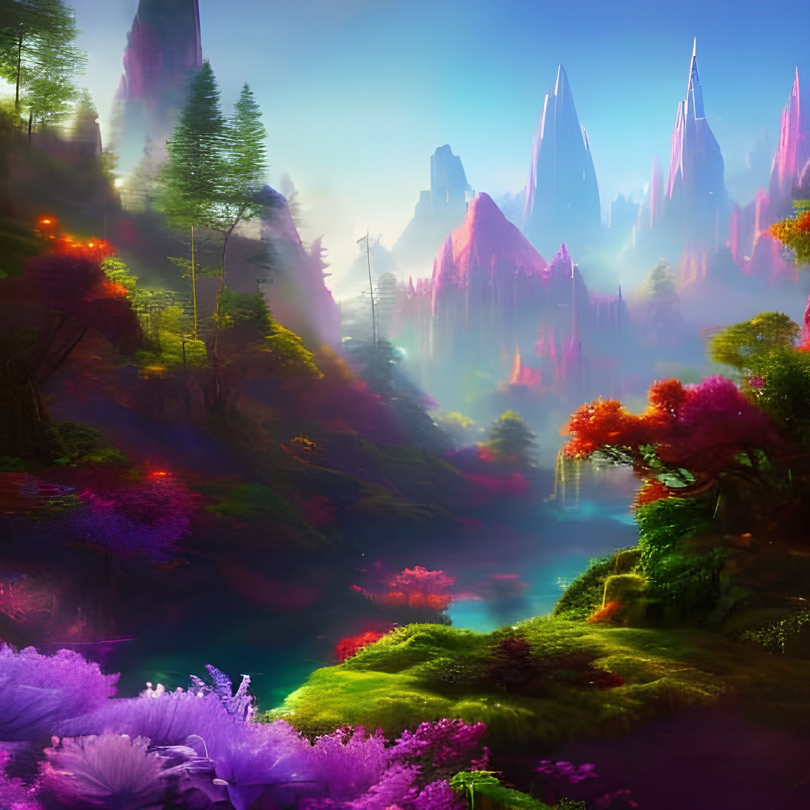 Colorful Dream World - AI Generated Artwork - NightCafe Creator