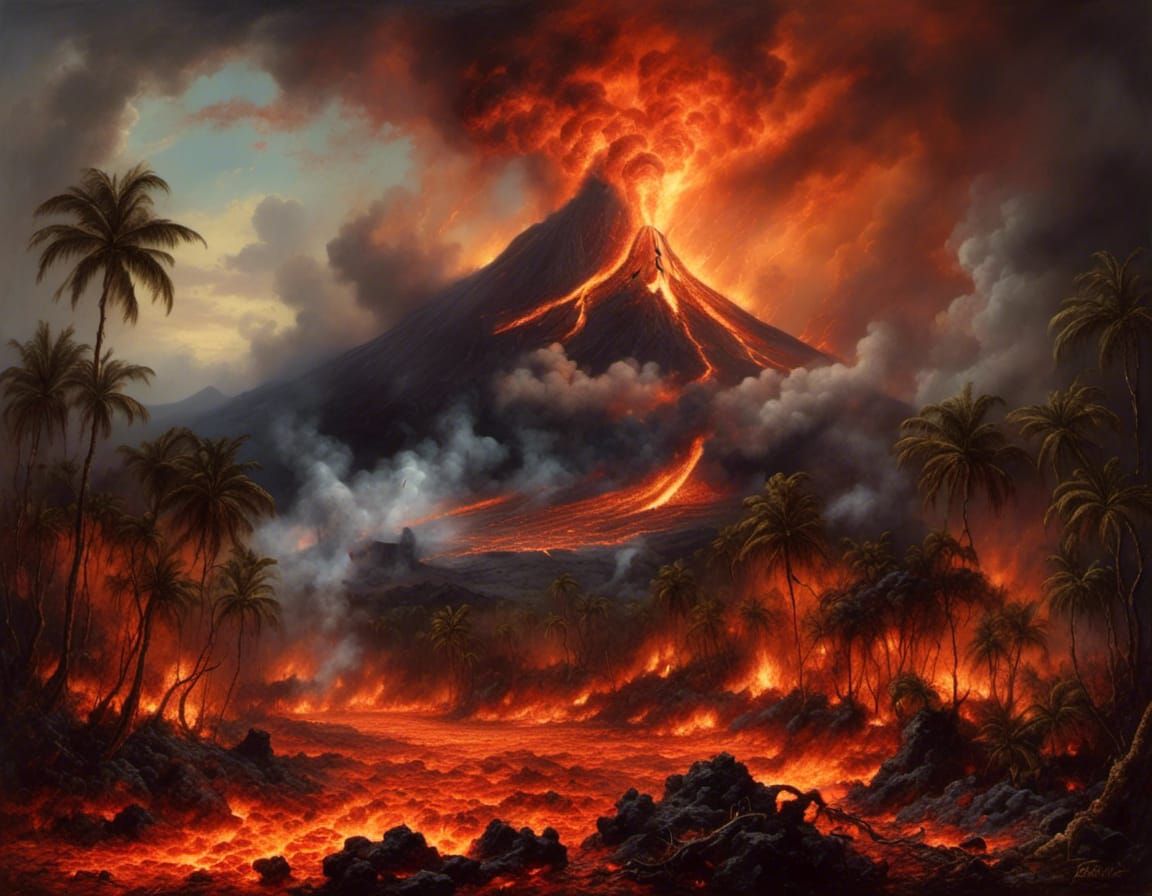 Eruption of Tropical Volcano   by @Grandgousier