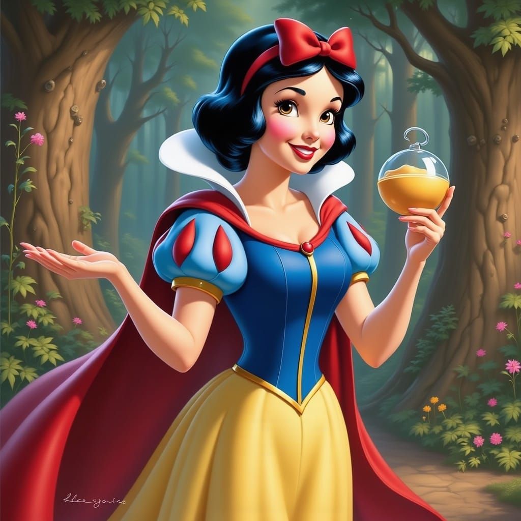 <lora:Disney Art Flux:1.0> disney characters, snow white