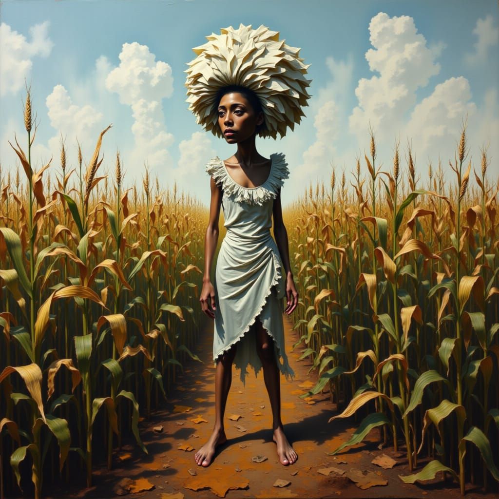 Dramatic cornfield scene <lora:Contexture Awkward:1.0>