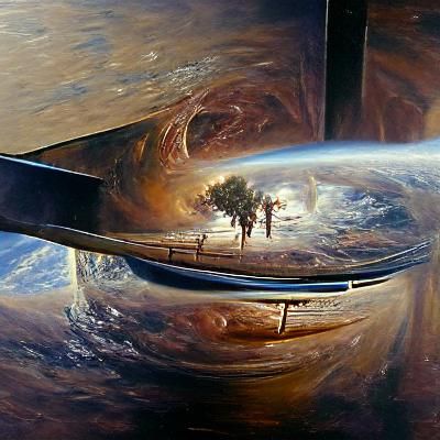 Two worlds connected through a slice in space and time - AI Generated ...