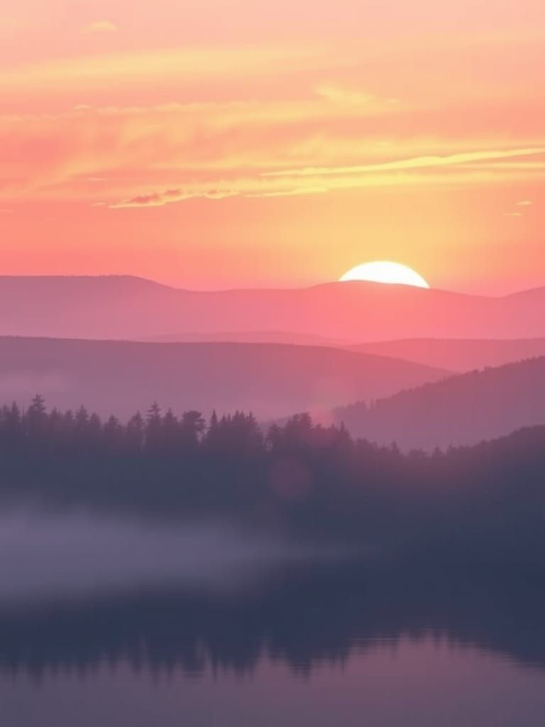 Serene Sunrise Landscape in Soft Focus