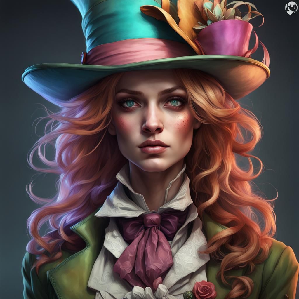 Female Mad Hatter - AI Generated Artwork - NightCafe Creator