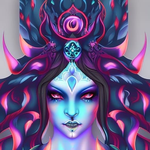 sensual demon girl holographic - AI Generated Artwork - NightCafe Creator