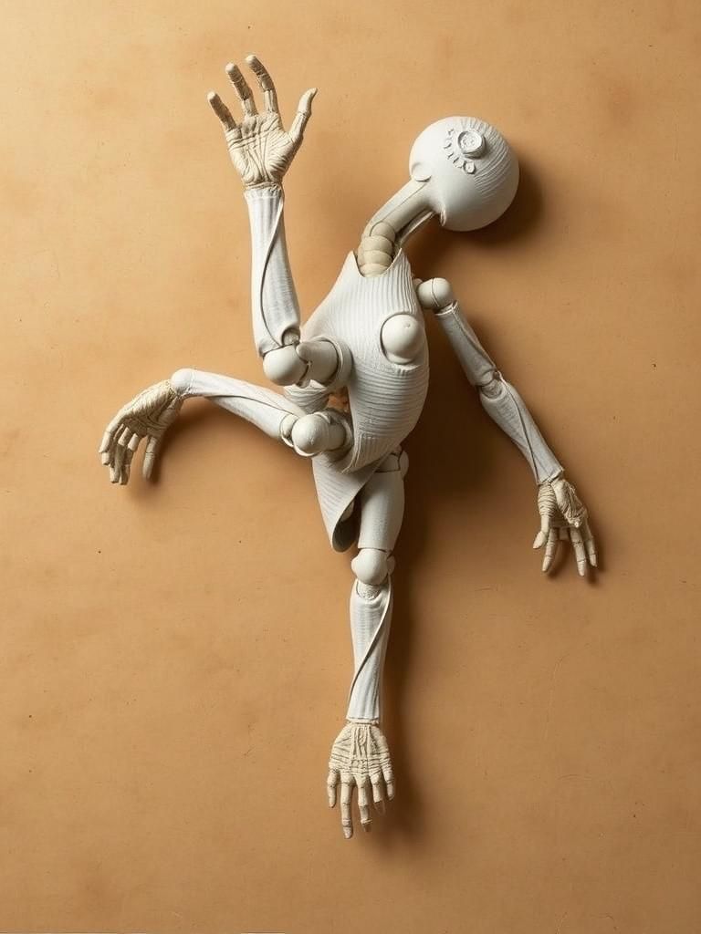 Surreal Rearranged Limbs in Mixed Media Style