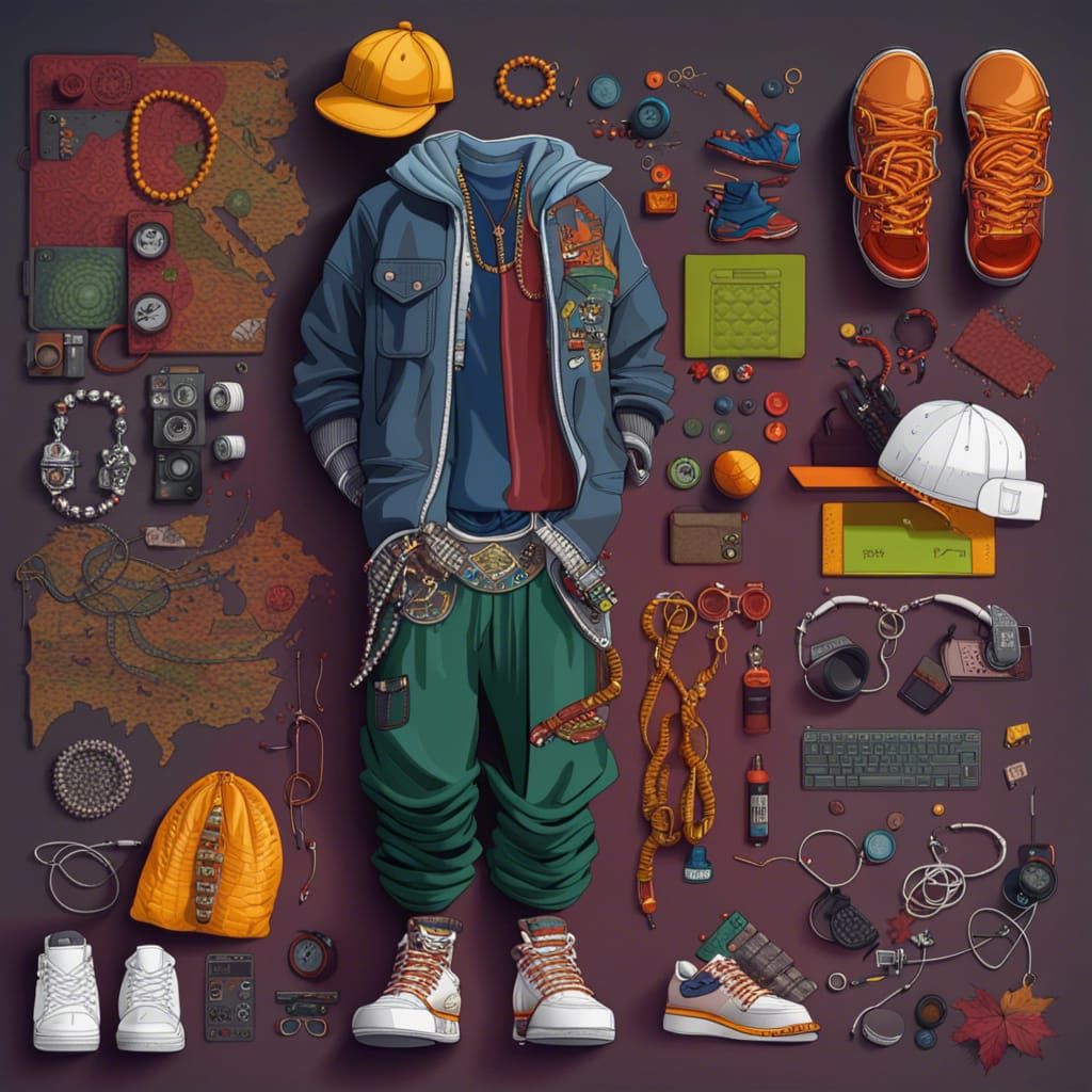  diagram of a hip hop style outfit  by @Taty