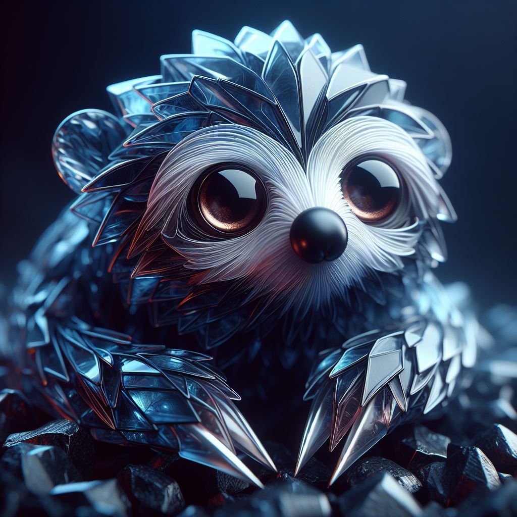 sloth bear with huge round realistic eyes