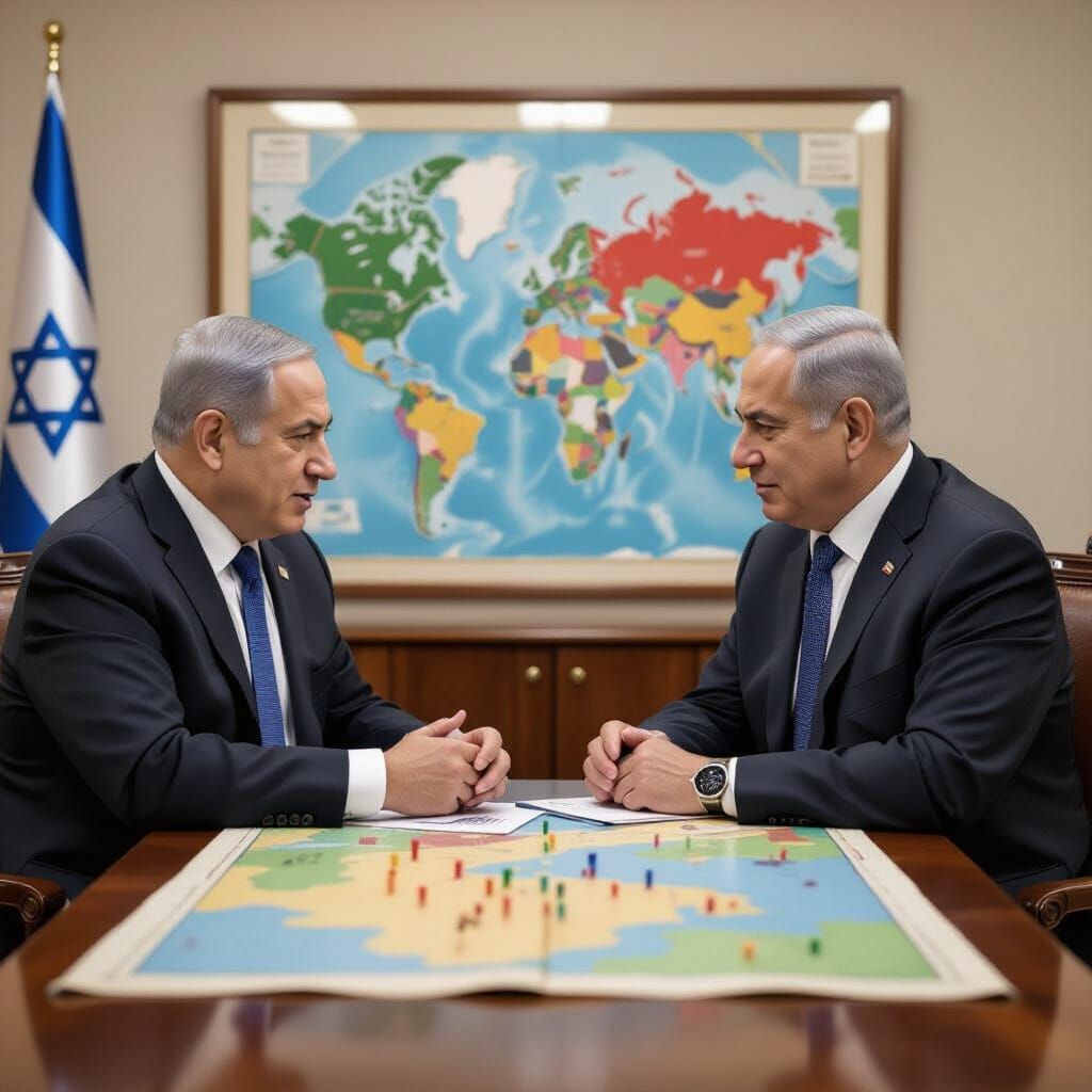 Netanyahu Discusses Gaza Conflict in Futuristic Style