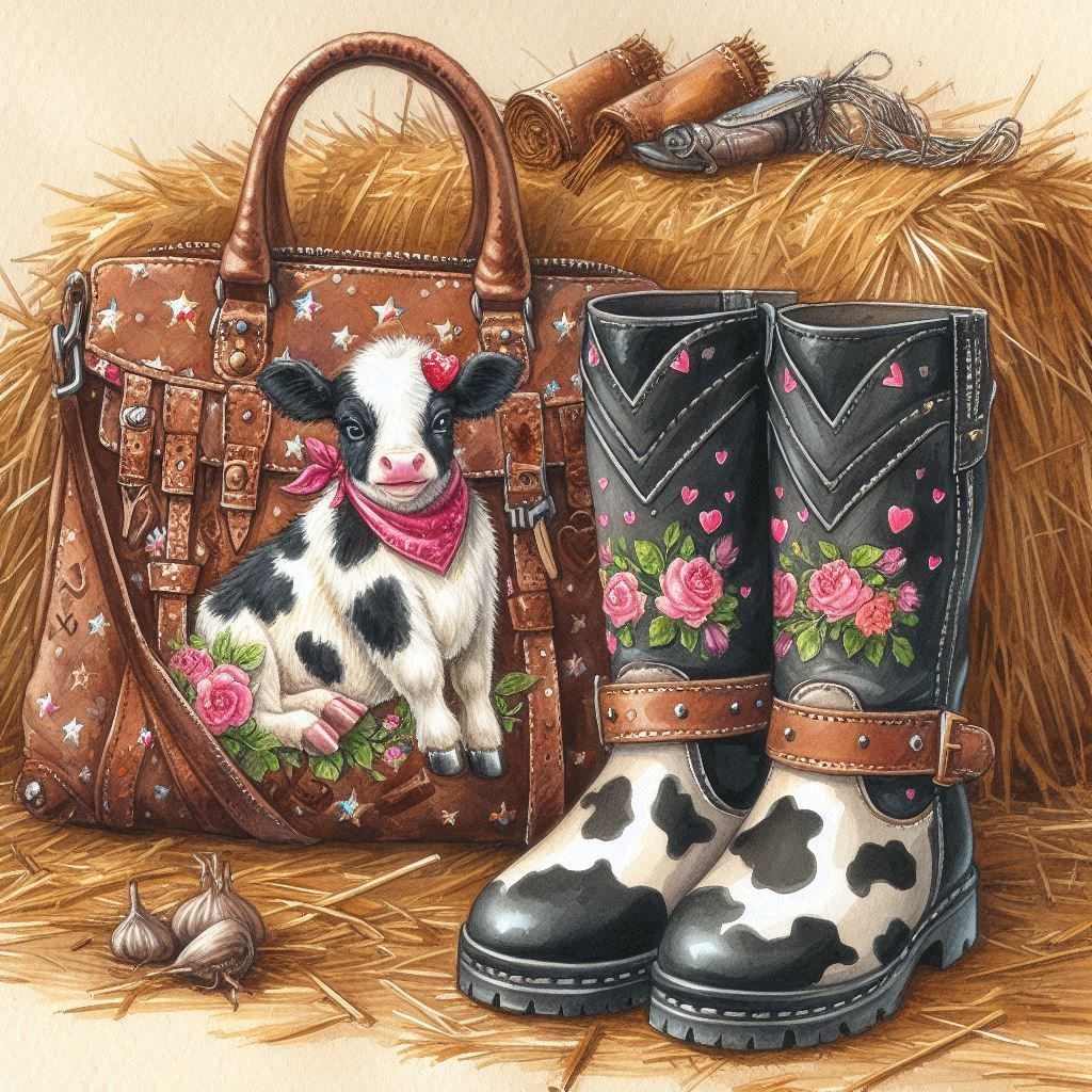 Cow bag and boots