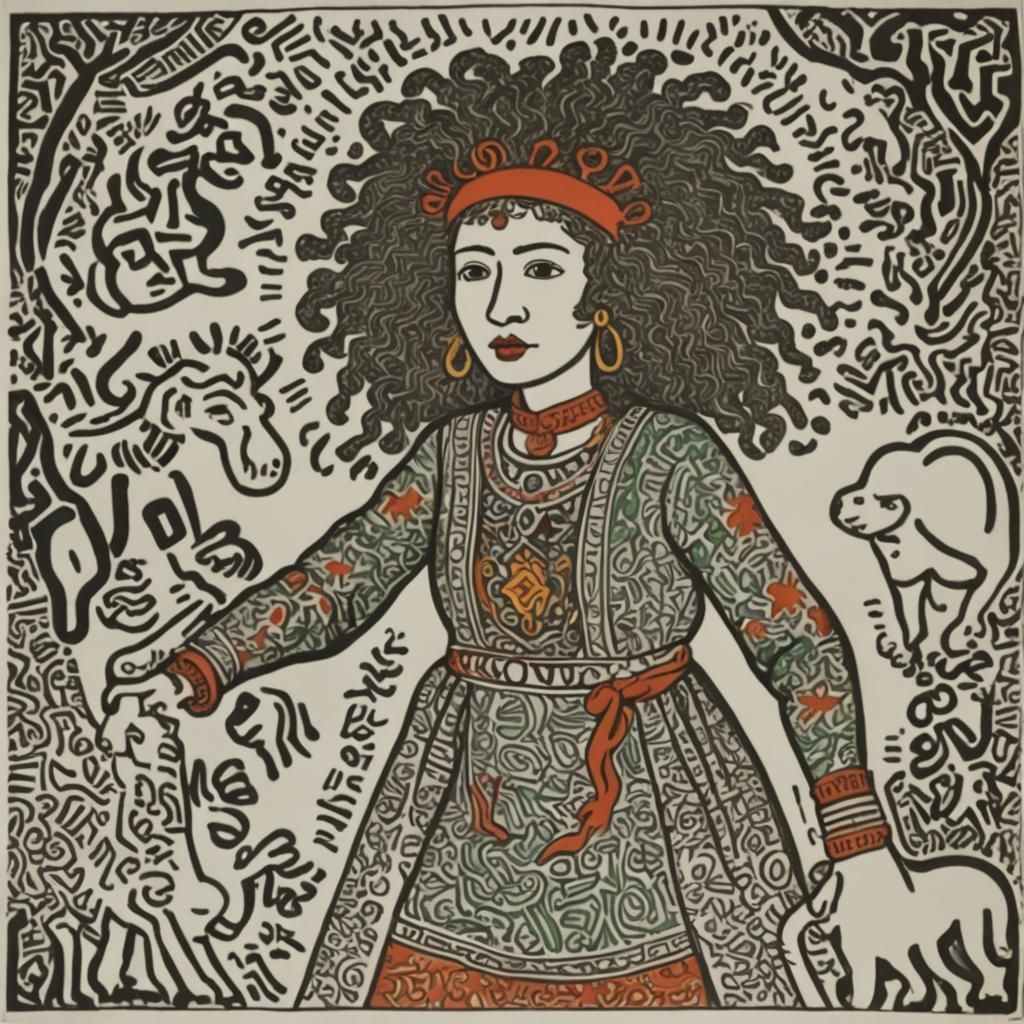 A beautiful fascinating impressive Kazahk woman, by Keith Ha...