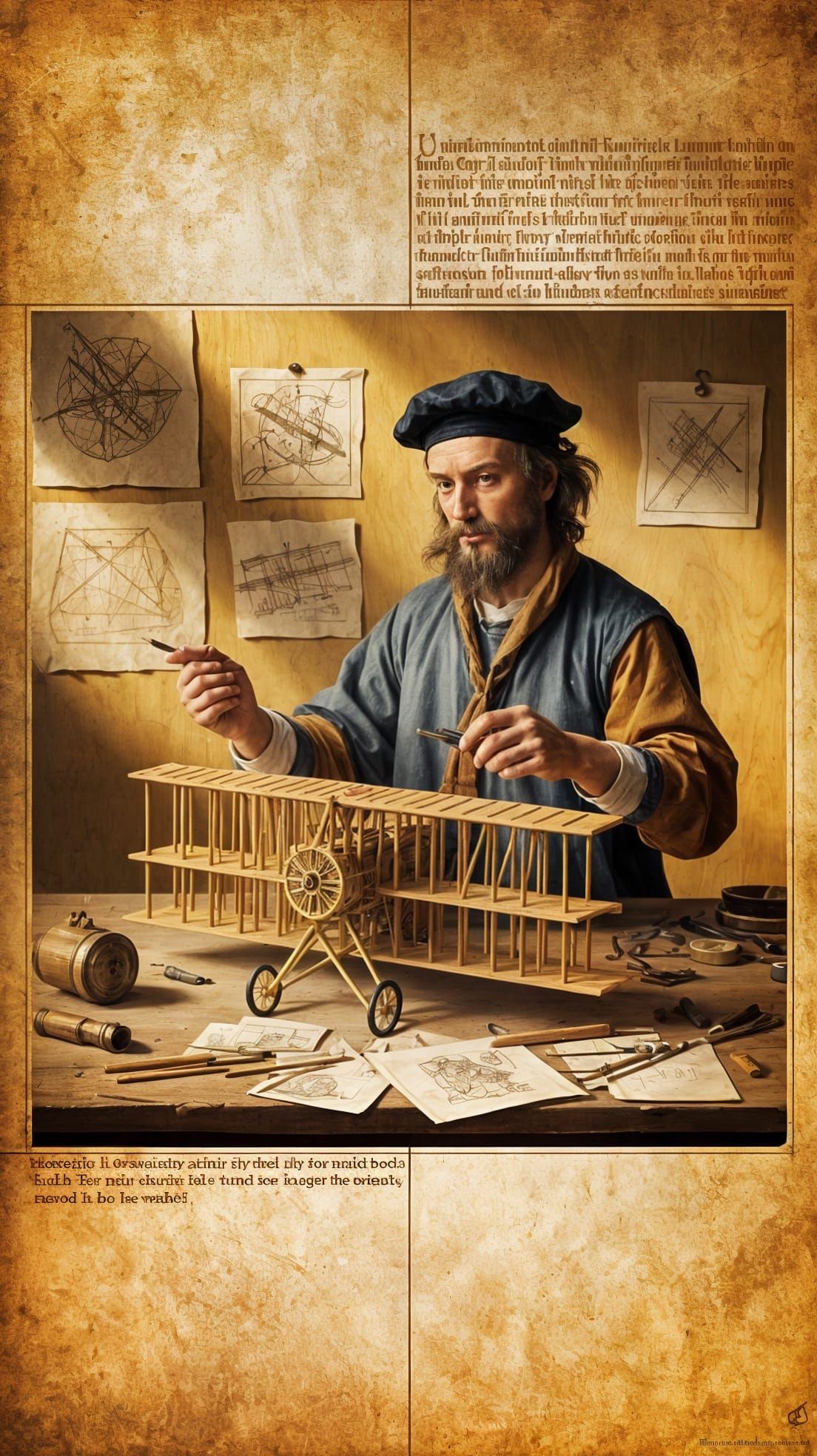 Leonardo da Vinci invents the bi-plane  by @PWC Digital Art
