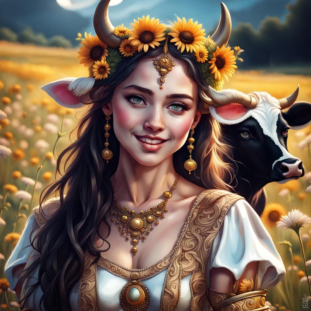 Cow Girl Ai Generated Artwork Nightcafe Creator 8962