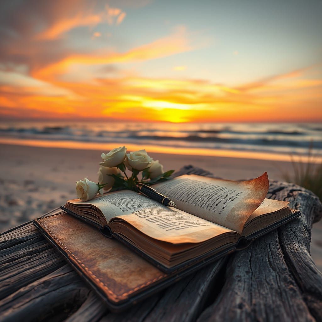 Elegant Beachside Study in Fantasy Concept Art Style