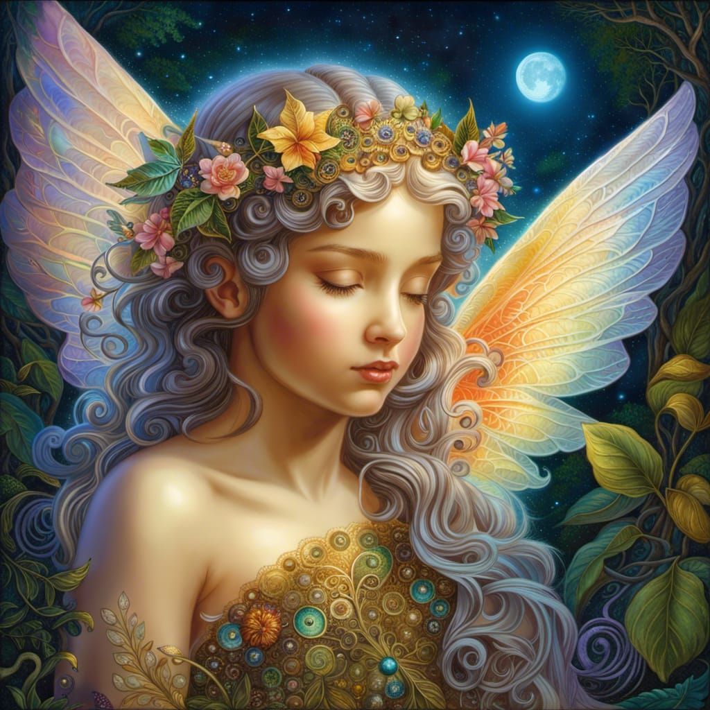 “Head and shoulders” portrait of a fantasy cherub girl fairy, very ...