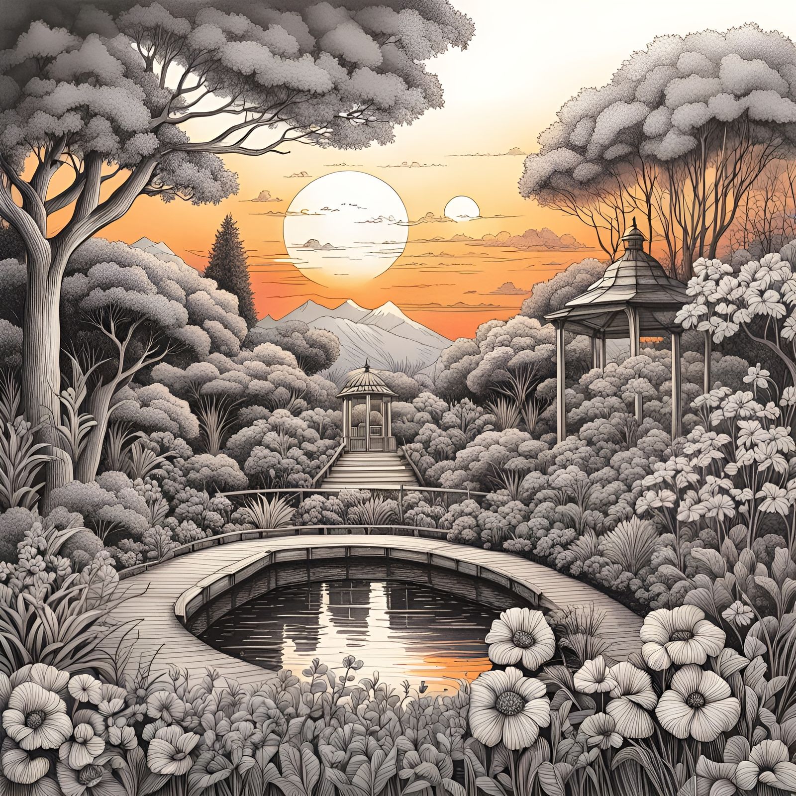 Sunrise over the garden  by @Koffee